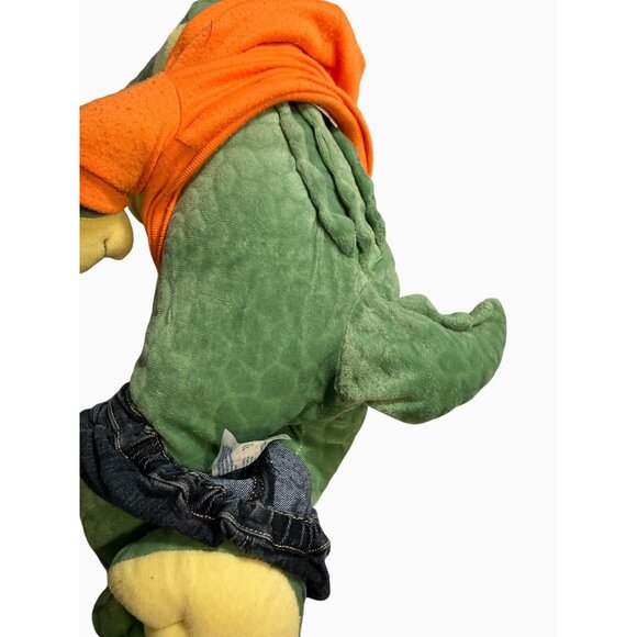 Build-A-Bear Workshop Green Alligator Plush Toy With Orange Hoodie & Denim Jeans - Picture 10 of 10